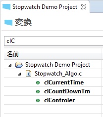 clC で絞り込まれた「変換」ページで、関数 clCurrentTime、clCountDownTm、clControler が太字で表示されています。